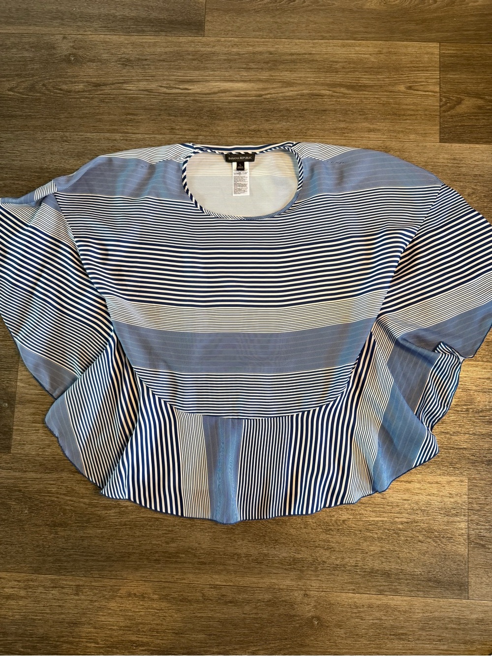 Banana republic Blue Striped Short-Sleeve Top